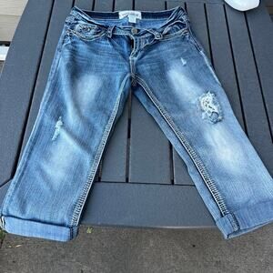 Hydraulic Gramercy, Capri, distressed, denim, women's size 12